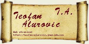 Teofan Alurović vizit kartica